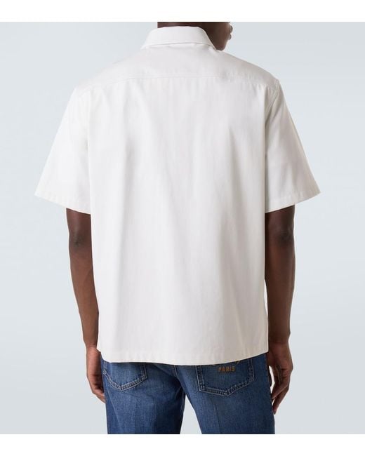 Givenchy White Paris Signature Embroidered Short-Sleeved Shirt for men