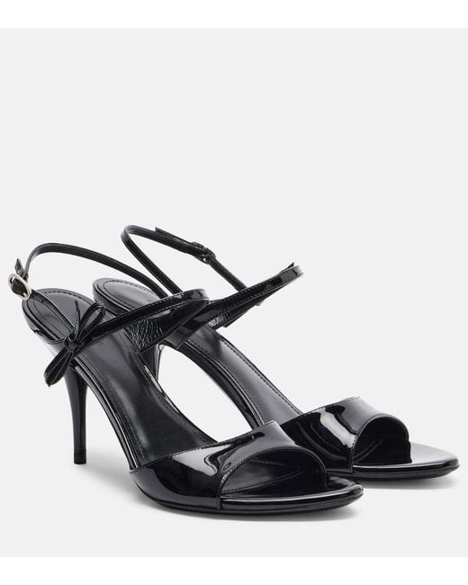 Balenciaga Black Avenue Bow Patent Leather Sandals