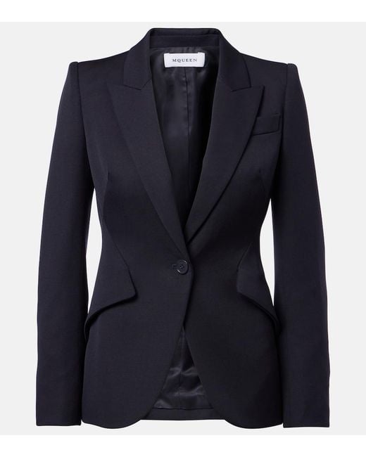 McQueen Blue Wool Blazer