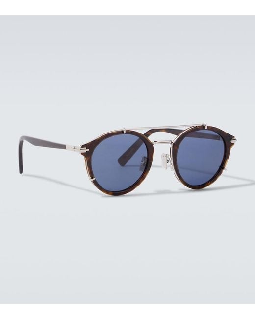 Dior Blue Diorblacksuit R7U Round Sunglasses for men