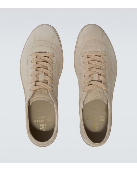 Brunello Cucinelli Gray Suede Sneakers for men