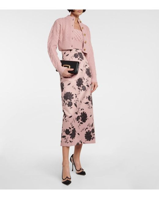 Emilia Wickstead Pink Bimba Wool Cropped Bustier