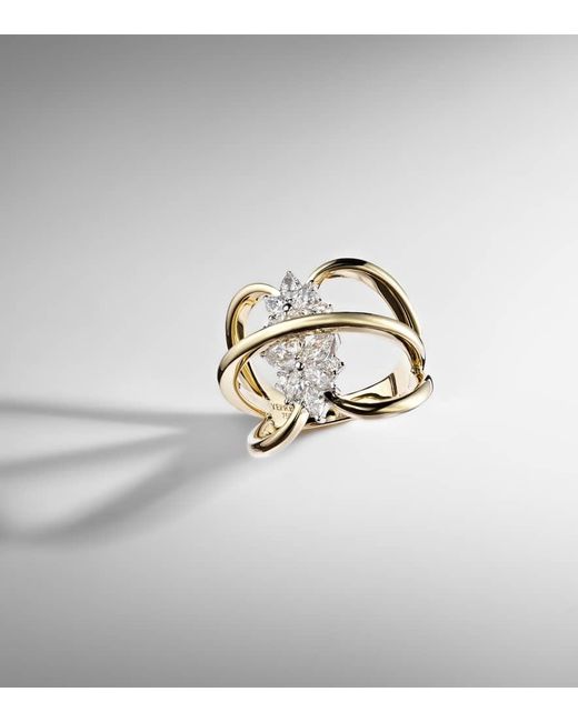 Anillo Golden Strada De Oro De 18 Ct Con Diamantes YEPREM de color Metallic