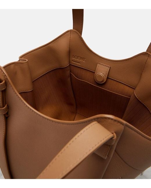Loewe Brown Hammock Flip Medium Leather Tote Bag