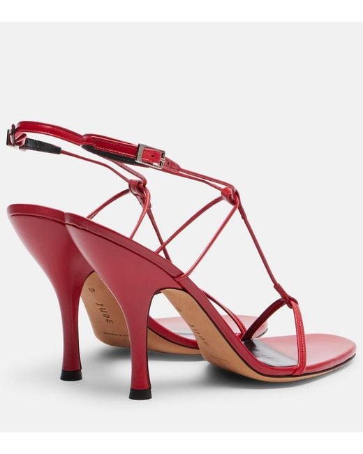 Jude Red Mixer Leather Slingback Sandals