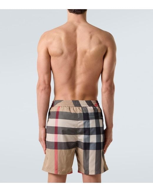 Burberry Natural Check Swim Trunks for men