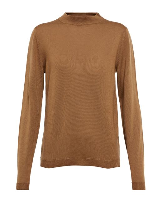 Natural Womens Jumpers and knitwear Max Mara Jumpers and knitwear Max Mara Leisure Gimmy Wool Knit Sweater in Brown 