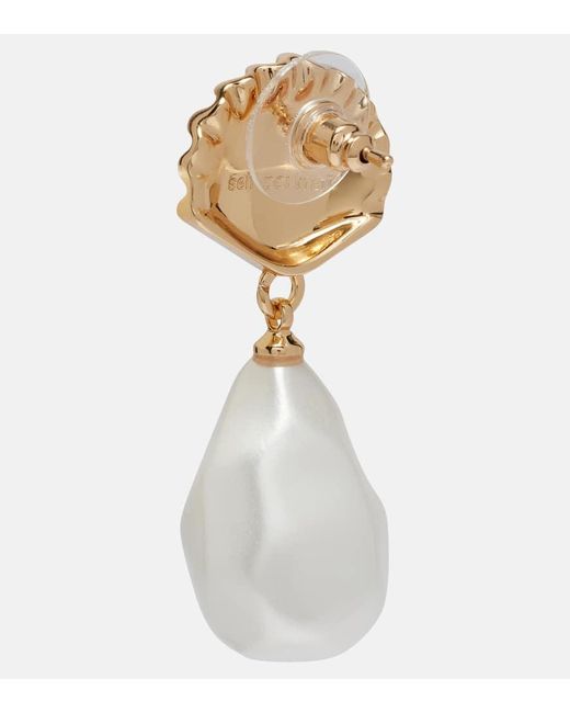 Orecchini Pendenti Con Cristalli di Self-Portrait in White