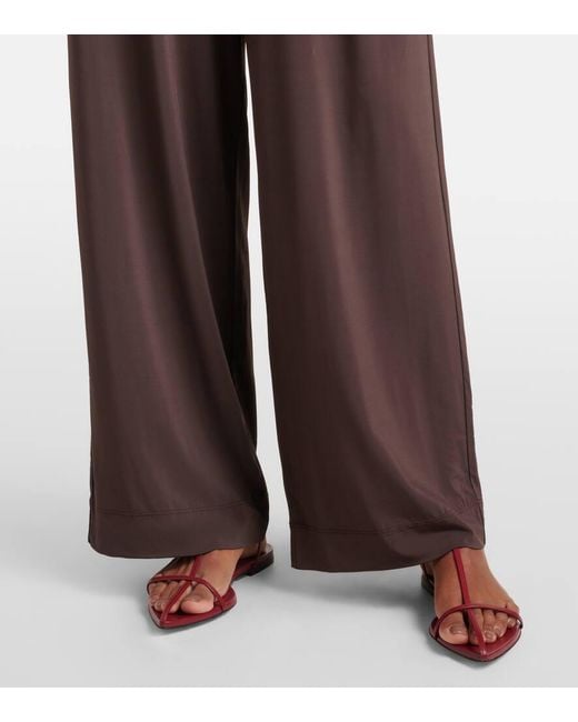 Max Mara Savio High-Rise Wide-Leg Pants in Brown | Lyst UK