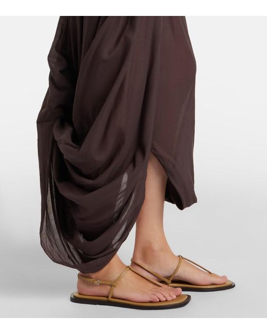 Totême Brown Cocoon Jersey Midi Dress