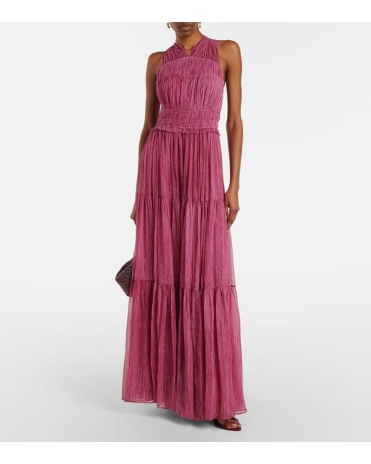 Ulla Johnson Purple Freesia Silk Chiffon Gown