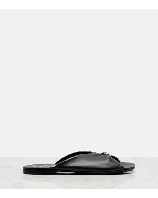 Loewe Black Paula's Ibiza Pebble Leather Slides