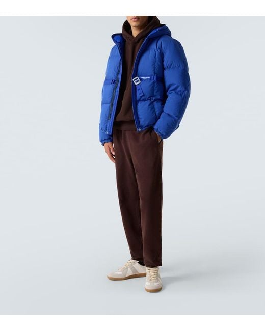 Stone Island Blue Logo Cotton-Blend Down Jacket for men