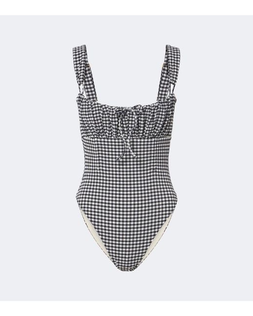 Montce White Victoria Gingham Swimsuit