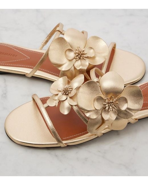 Zimmermann Natural Orchid Metallic Leather Sandals