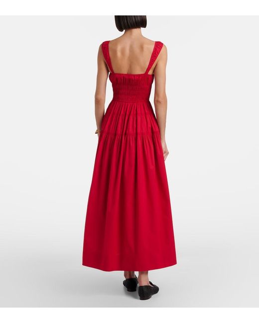 Doen Red Maxikleid Clover Aus Baumwollpopeline