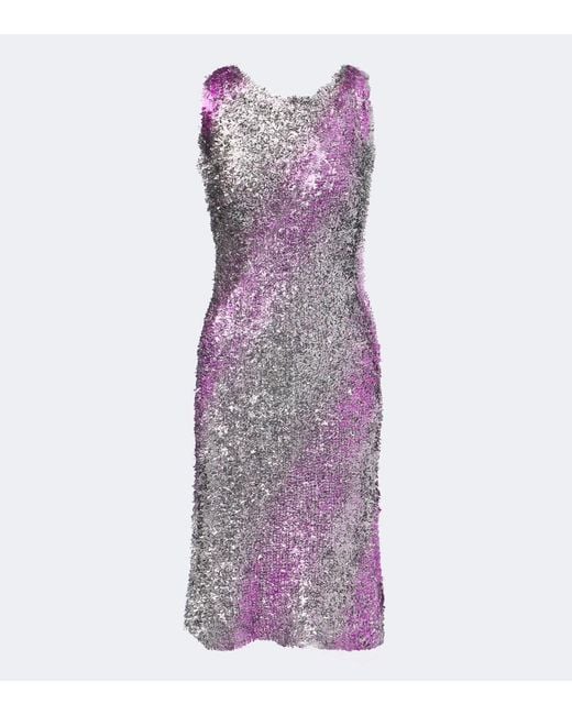 Maison Margiela Purple Embellished Midi Dress