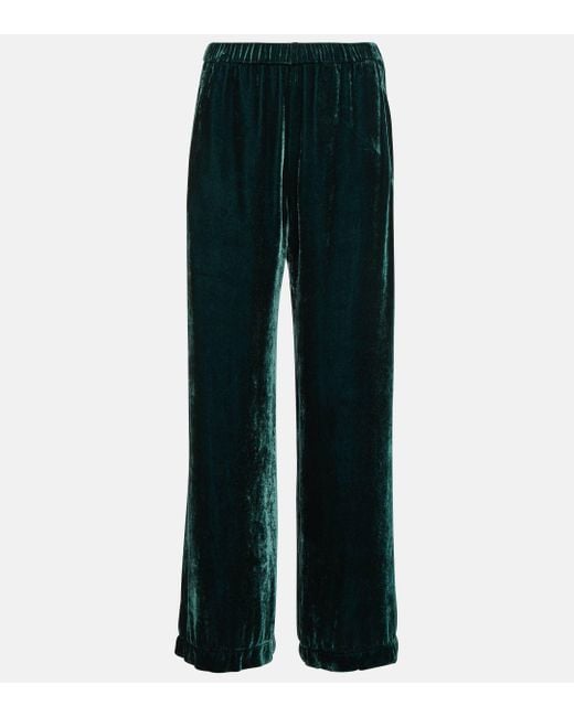Pantalon ample Frida en velours Velvet en coloris Blue