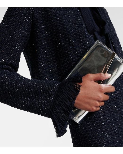 Oscar de la Renta Blue Cotton-Blend Tweed Jacket