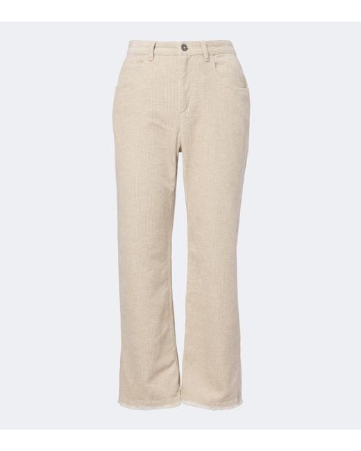 Isabel Marant Natural Ruthie Corduroy Straight Pants