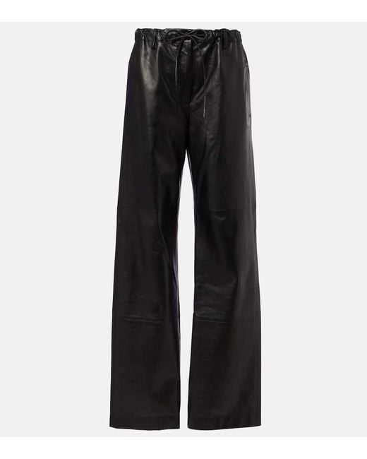 Proenza Schouler Black Label Magnus Leather Wide-Leg Pants