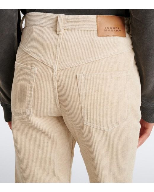 Isabel Marant Natural Ruthie Corduroy Straight Pants