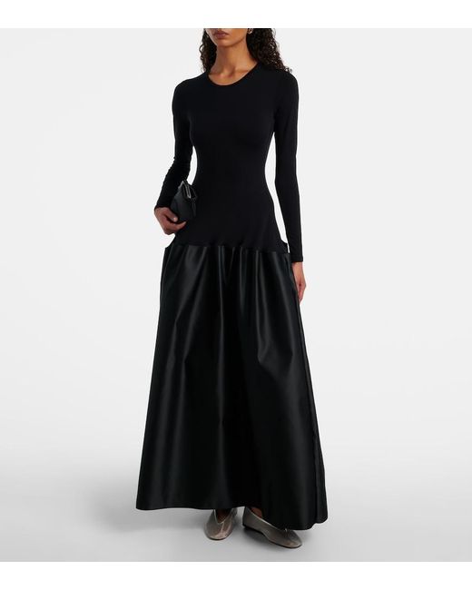 FFORME Black Catrin Duchess Satin Gown