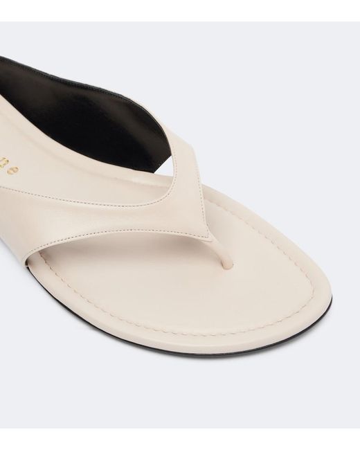 Herbert Levine White Sunkissed Leather Thong Sandals
