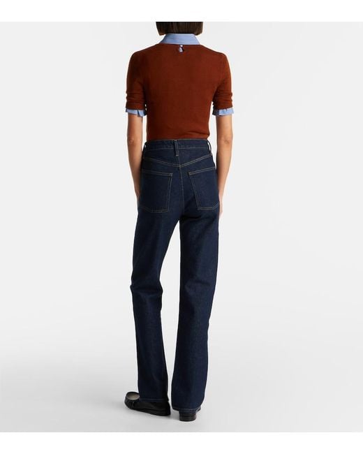 Agolde Blue 90's Pinch Waist High-Rise Straight Jeans