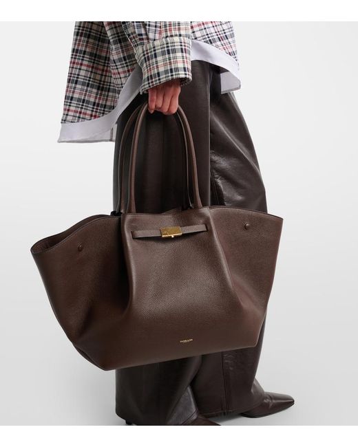 DeMellier London Brown New York Medium Leather Tote Bag
