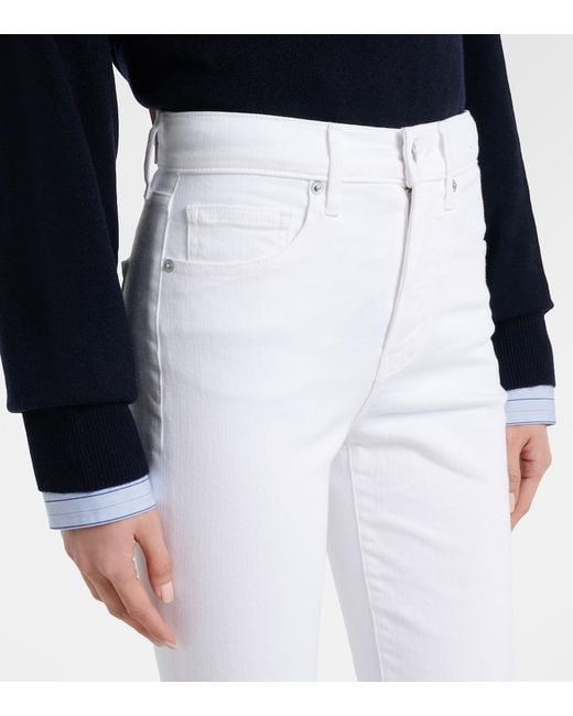 Veronica Beard White Beverly High-Rise Flared Jeans