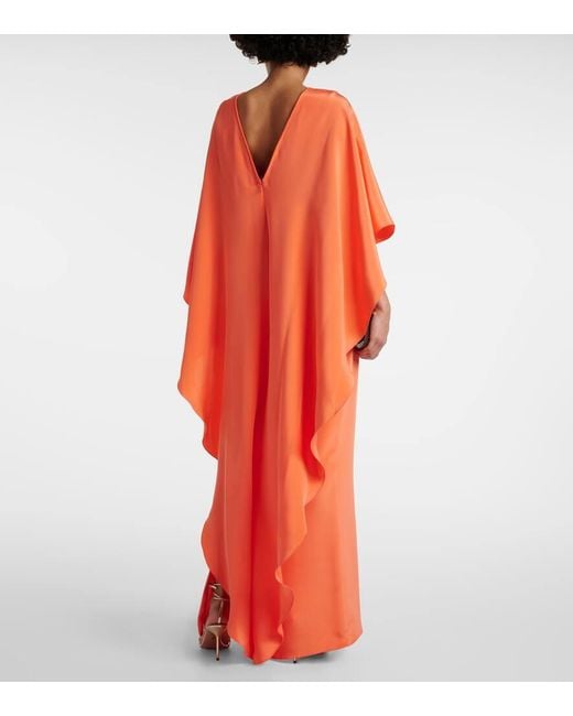 Max Mara Orange Elegante Baleari Silk Crepe De Chine Gown