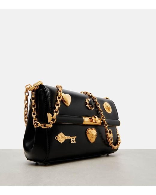 Dolce & Gabbana Black Marlene Small Leather Crossbody Bag