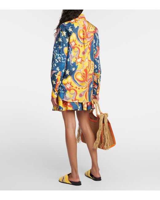 Marni Blue X No Vacancy Inn Printed Cotton Shirt