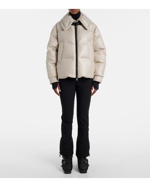 Moncler Natural Sandane Wool-Blend Down Jacket
