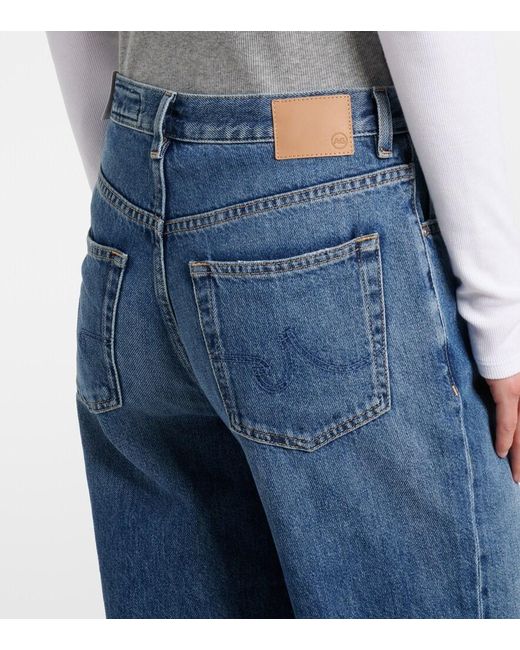 AG Jeans Blue Kora High-Rise Wide-Leg Jeans