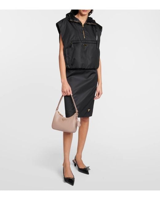 Sac Re-Edition Mini En Cuir Prada en coloris Natural