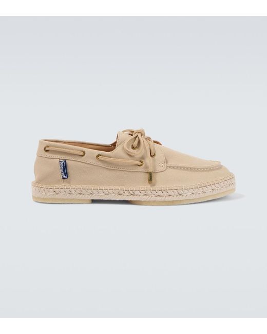 Vilebrequin White Suede-Trimmed Canvas Espadrilles for men