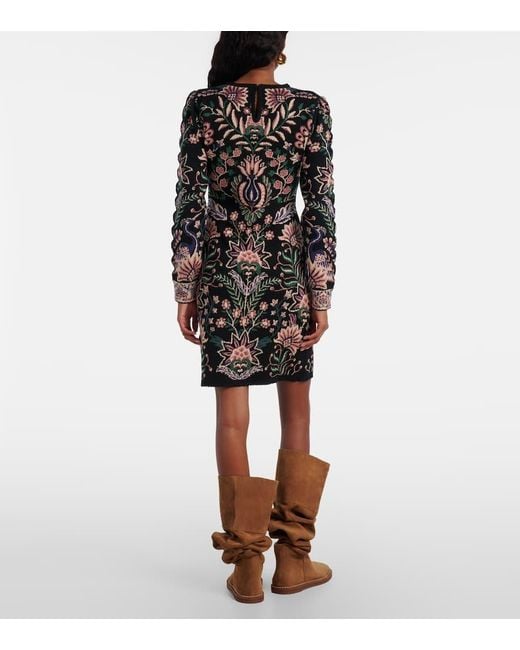 Farm Rio Black Marvelous Garden Minidress