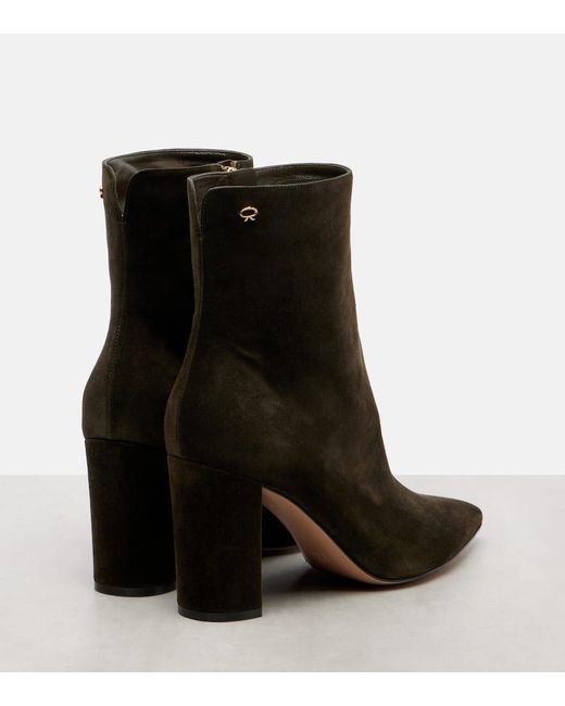 Gianvito Rossi Black Lyell 85 Suede Ankle Boots
