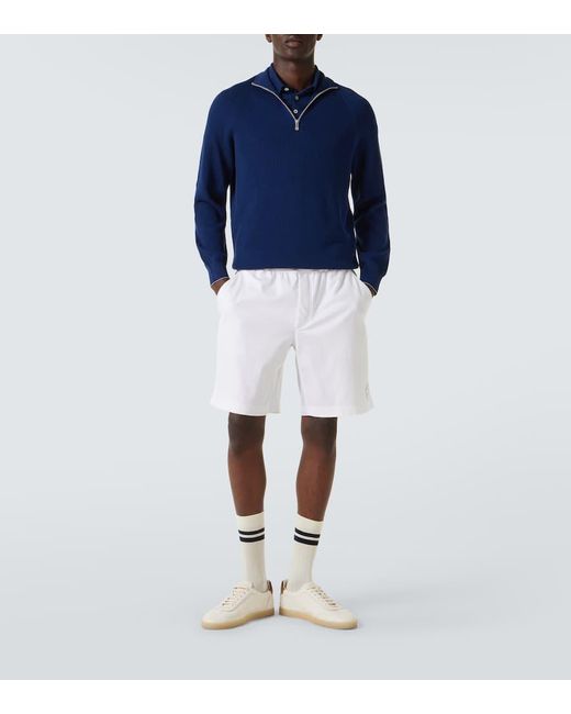 Brunello Cucinelli Pullover Aus Rippstrick in Blue für Herren