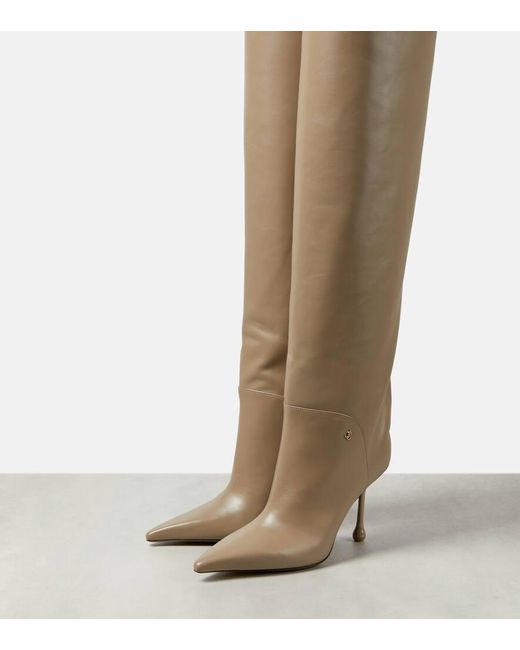 Jimmy Choo Natural Cycas 95 Leather Over-the-knee Boots