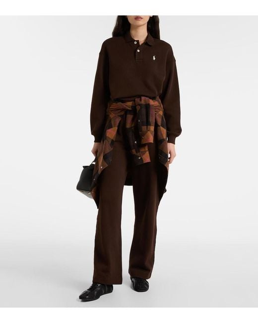 Polo Ralph Lauren Brown Cotton-Blend Fleece Sweatpants