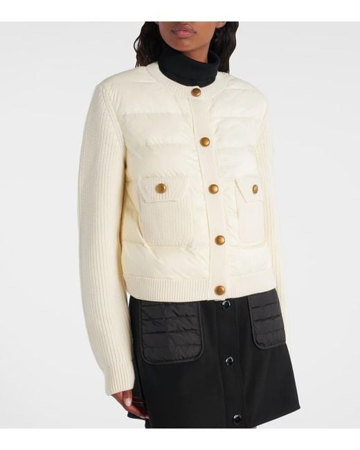 Cardigan Imbottito di Moncler in Natural