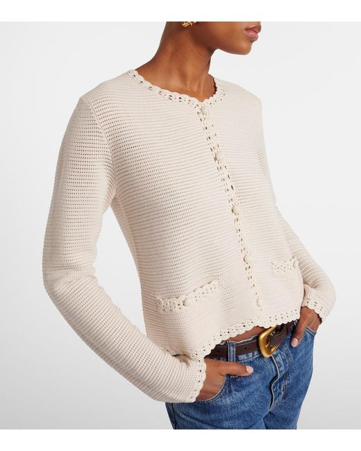 FRAME Natural Crochet-Trimmed Wool-Blend Jacket