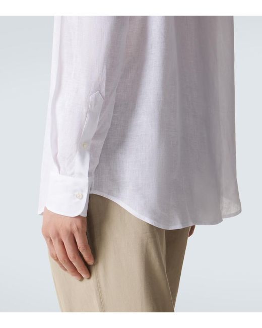 Brioni White Linen Shirt for men