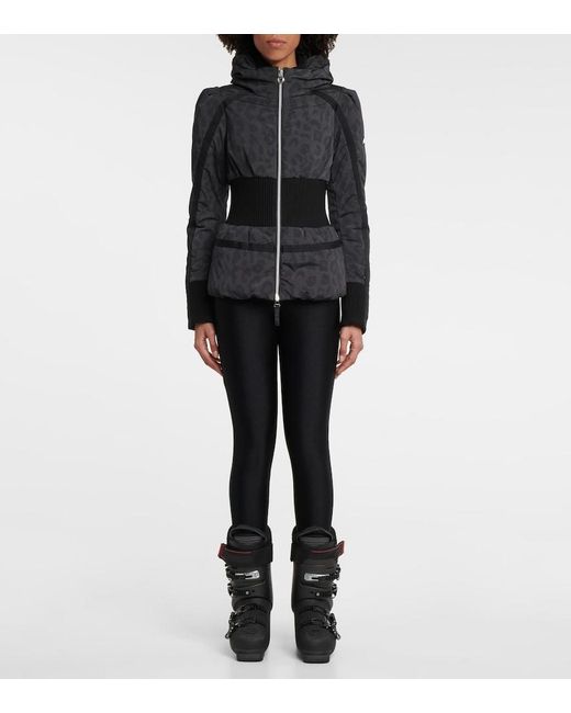 Jet Set Black Raffaella Leopard-Print Ski Jacket