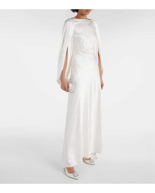 Manolo Blahnik White Bridal Hangisi 90 Embellished Satin Pumps