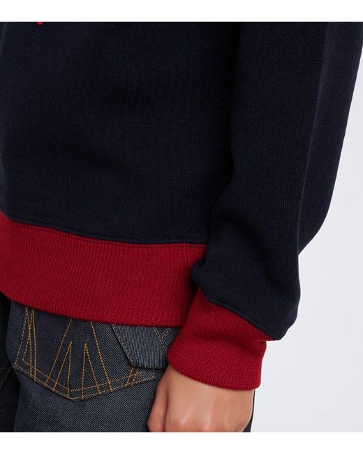 J.W. Anderson Blue Embroidered Wool-Blend Sweatshirt
