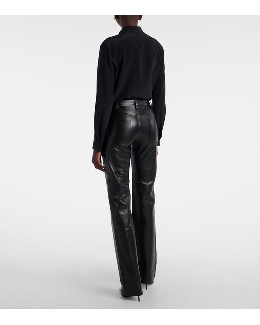Nili Lotan Black Joan Leather Pants